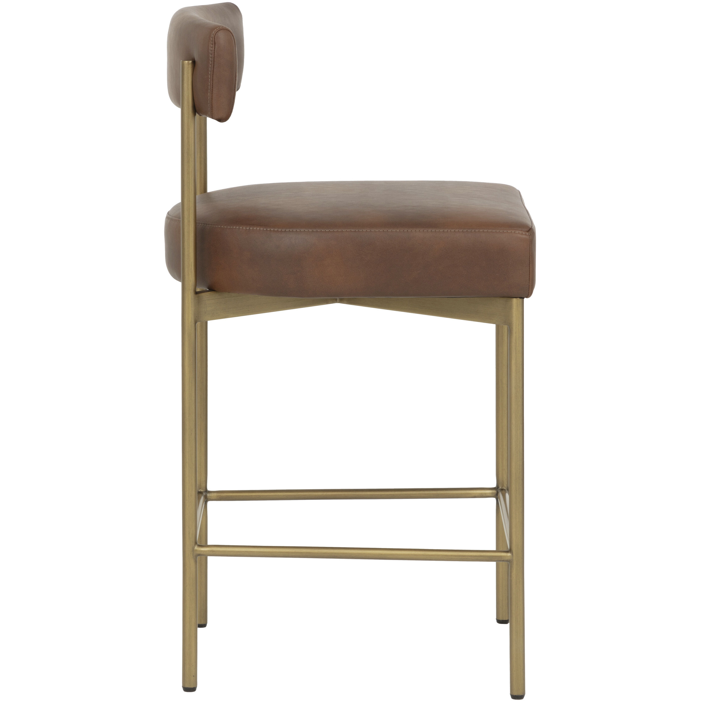 Seneca 36.5 inch Antique Brass / Bravo Cognac Counter Stool